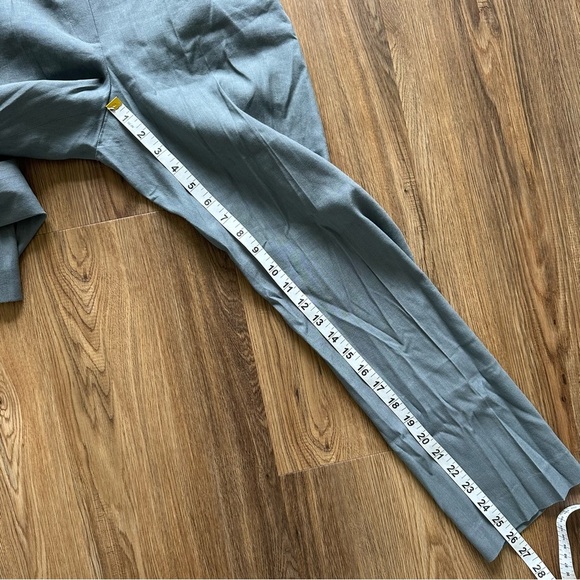 Theory Womens Treeca Pull On Pants 2 Gray Soft Crunch Linen Blend Elastic Waist - Picture 10 of 11